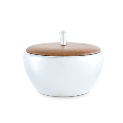 Tribeca Pewter Dessert Bowl with Teak Lid