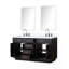 Ensemble de meuble-lavabo double avec robinet et miroirs