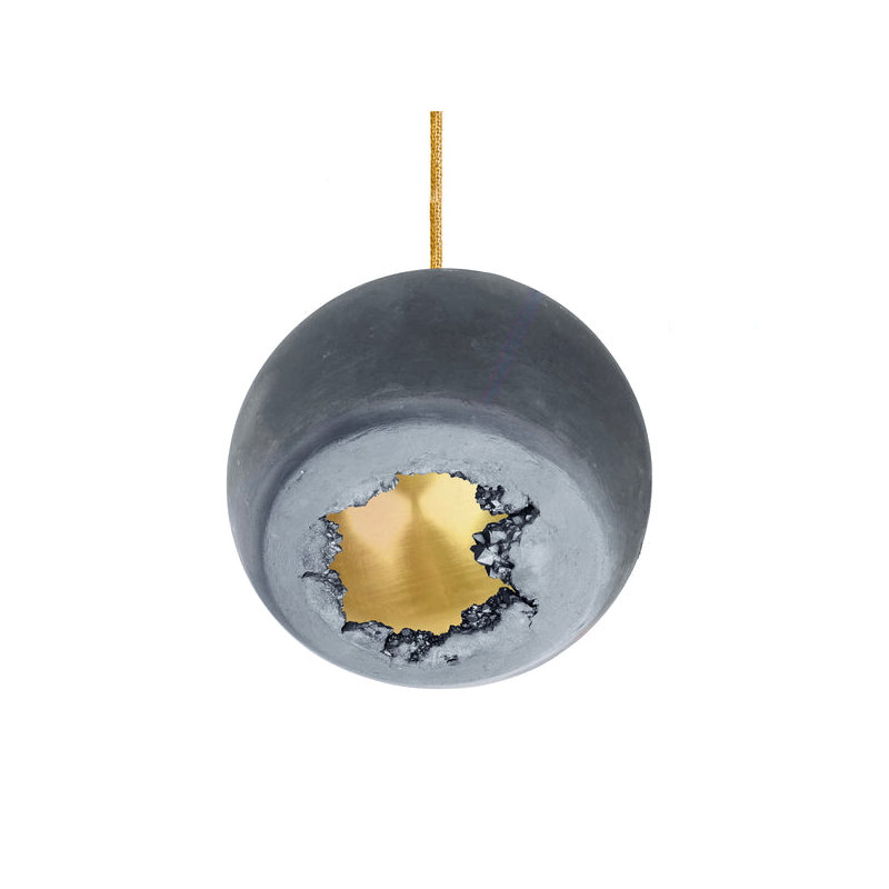 Geode 1 - Light Pendant, Matte Gray, Brass