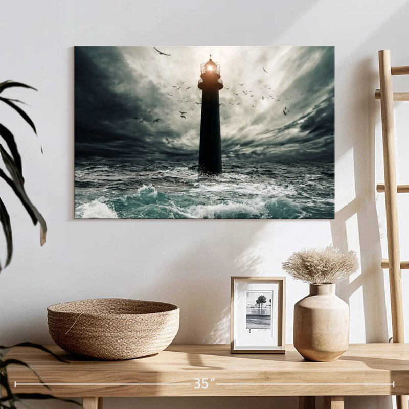 Aletra Lighthouse In The Storm, 16" H x 24" W