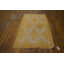 Small Size Gold Geometric Design Antique Cotton Dhurrie Rug