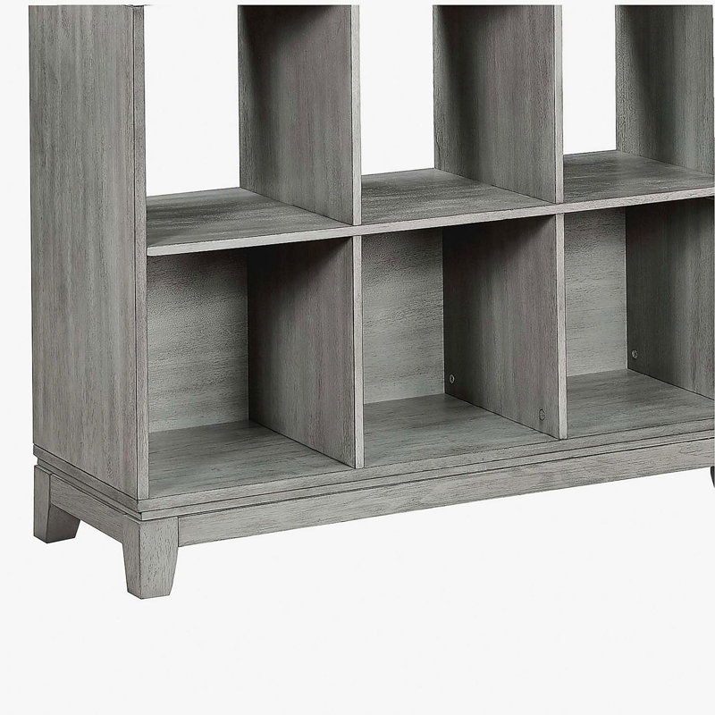 Bibliothèque grise à 6 tablettes et meubles en bois 1 pièce, Gris