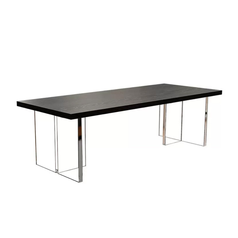 Ash Solid Wood Top Dining Table, 35.43" W x 86.61" L