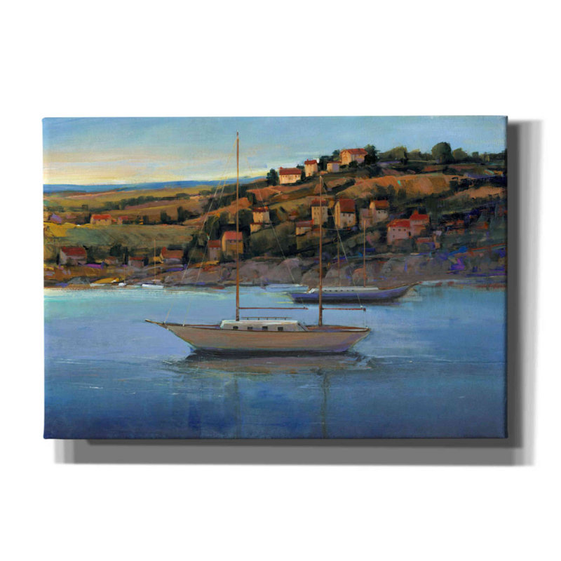 «Harbor View I» par Tim O'toole, art mural sur toile, H 18 po x l 26 po x P 0,75 po