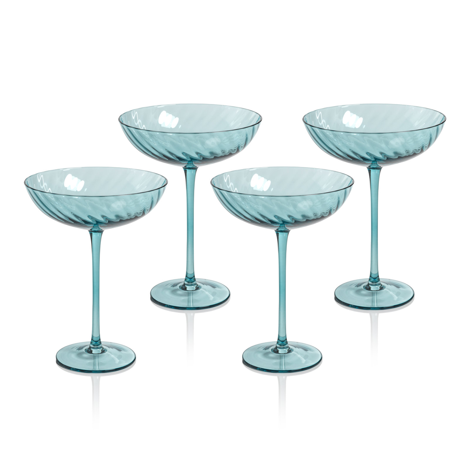 Cosette 14 oz. Glass Coupe, Blue