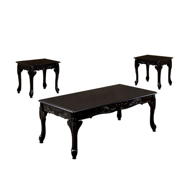 Minnich 3 - Piece Living Room Table Set, Dark Cherry
