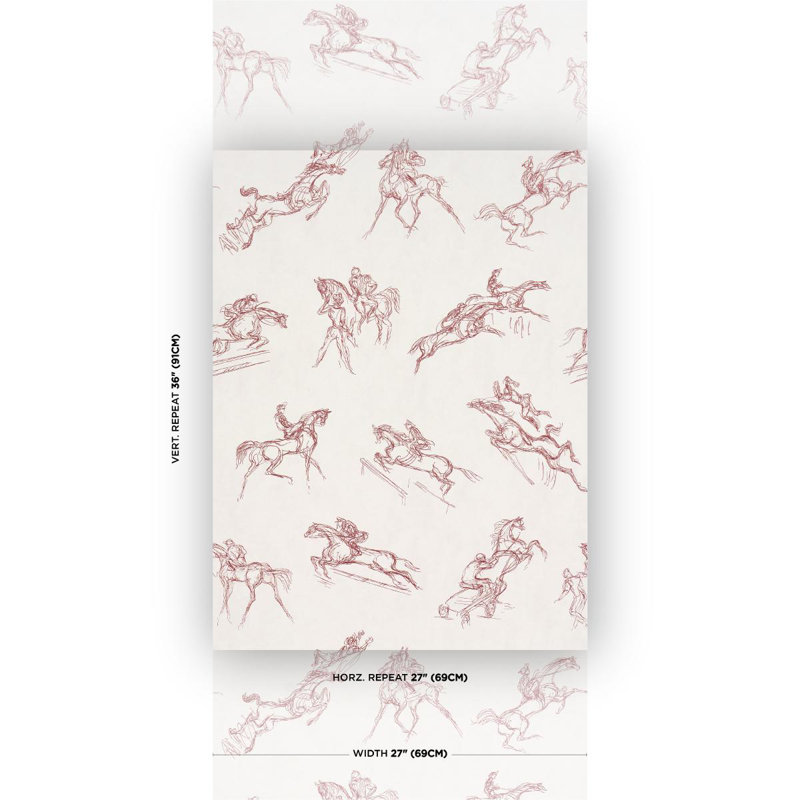Papier peint Schumacher X Backdrop Tanbark, Rouge