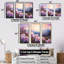 Rhododendron rose champ en montagne - ensemble d'art mural rhododendron-107737629-107737631