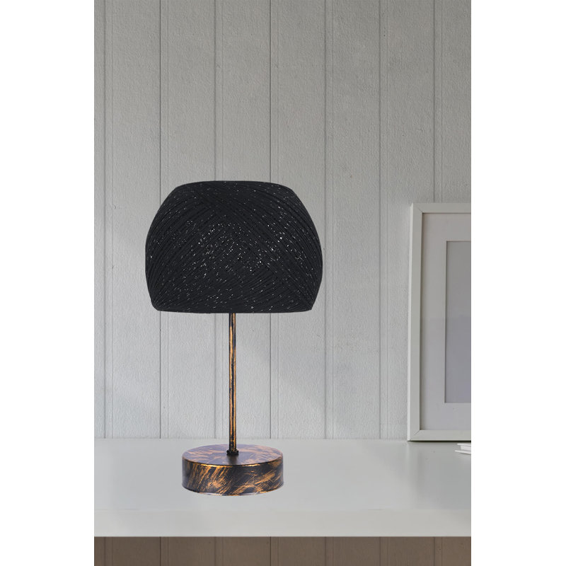 Metal Table Lamp, Gold/Black, Black