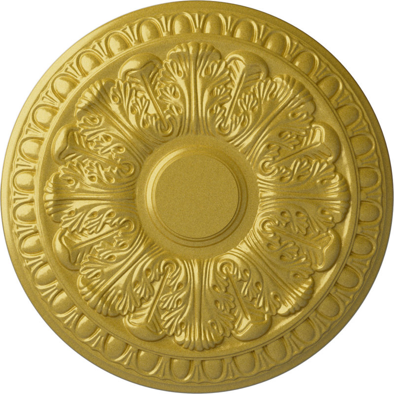 Médaillon de plafond Endurathane Adonis, DE 16 1/8 po x P 3 5/8 po x P 1 po (convient aux auvents jusqu'à 10 1/4 po), fini désert Gobi peint à la main