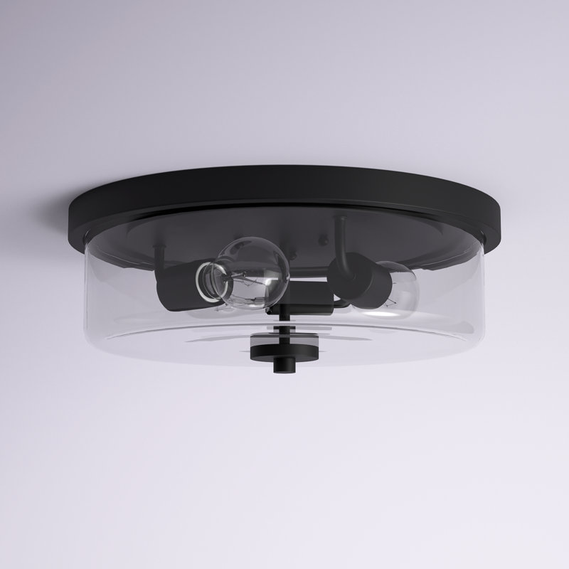 Plafonnier encastré 3 lumières 15 po Barines, Noir mat