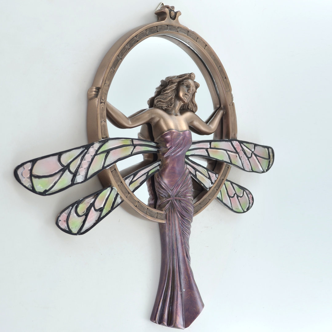 Lady Dragonfly Bronze Mirrored Wall Plaque