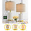 Jurina 19＂Modern Ceramic Table Lamp，Bedroom White Desk Décor Bedside Lamp for Living Room
