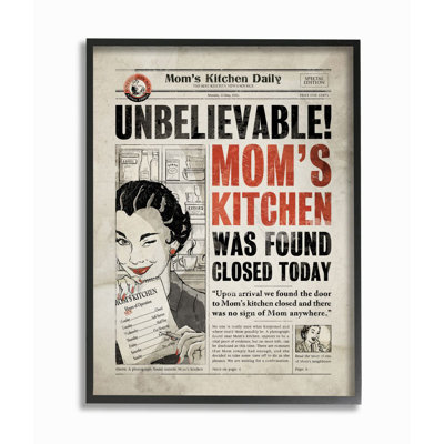 «Mom's Kitchen Funny News journal Vintage Comic Book Design» par Ester Kay, impression sur toile