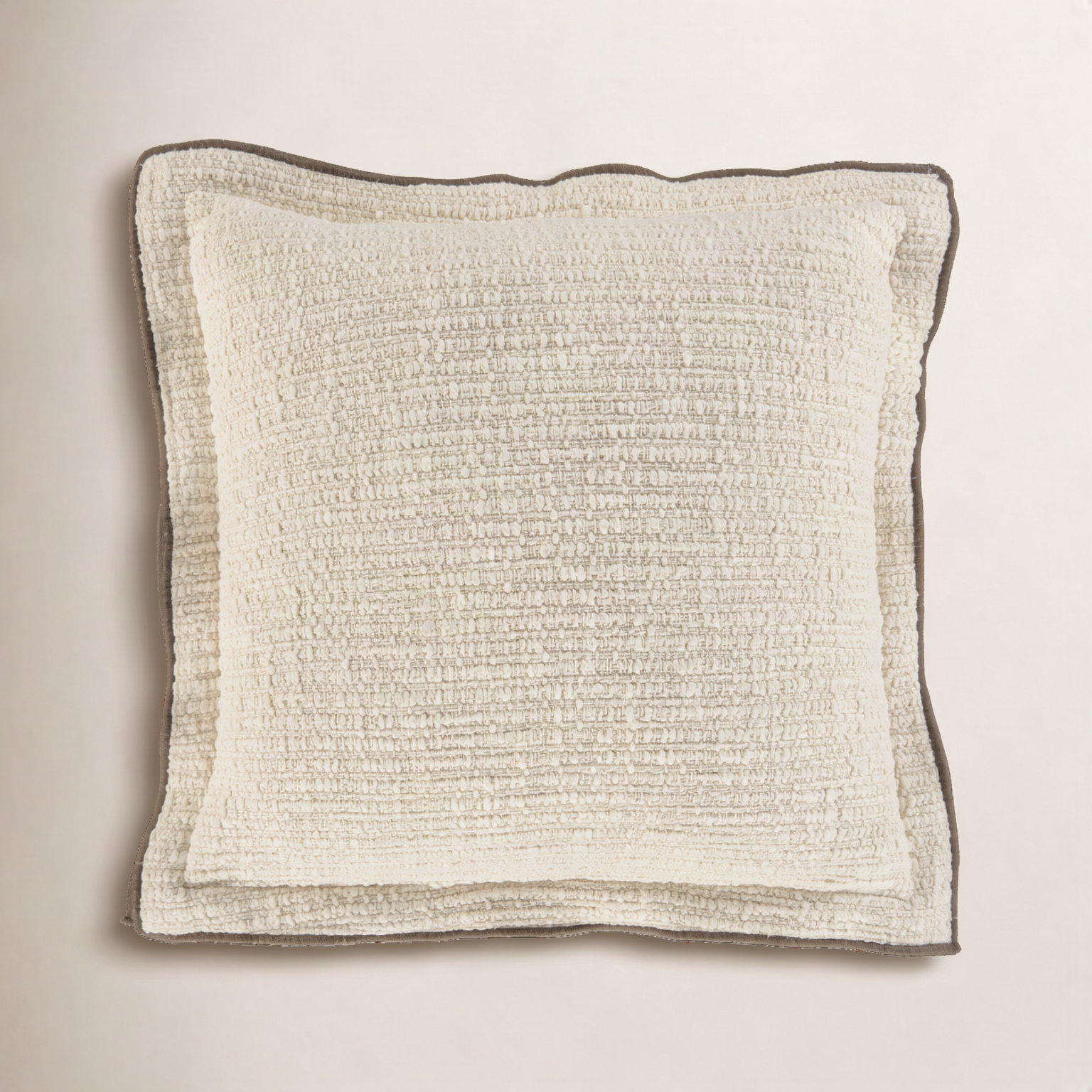 Isadore 22" x 22" Embroidered Throw Pillow, Polyester, Natural