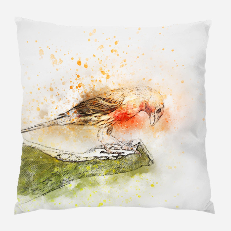 Coussin oiseau Wasserman, Microsuède, Intérieur