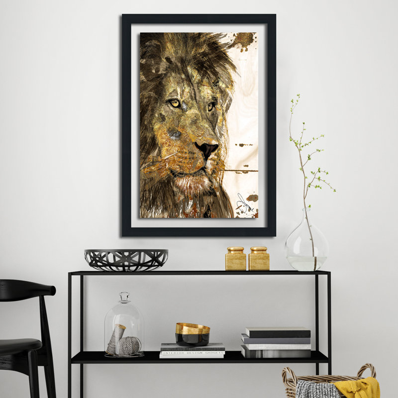 «Leo», impression sur toile, H 49,5 po x l 33,5 po x P 1 po, Cadre espresso