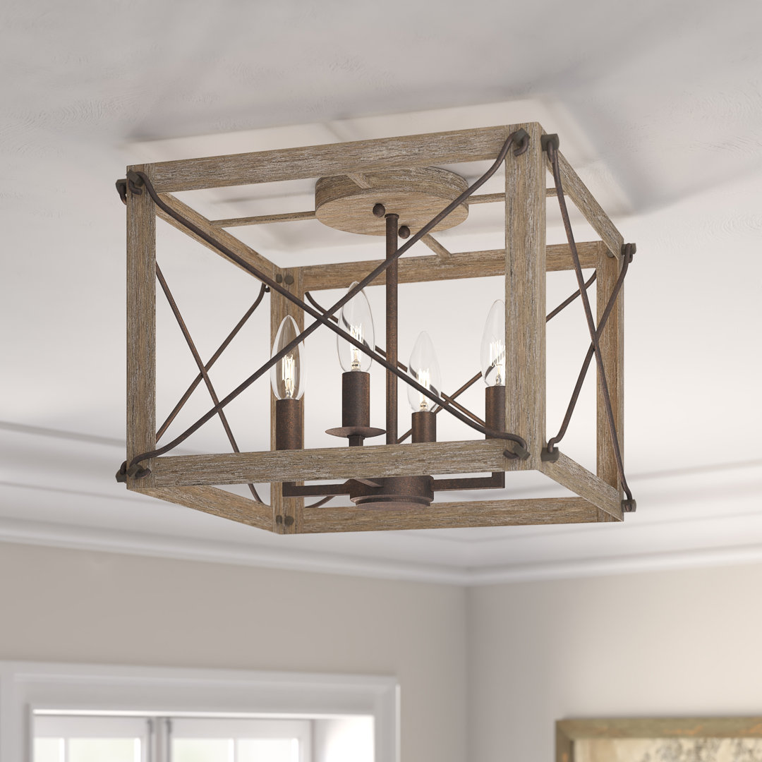 Hulett 4-Light 14" Semi Flush Mount Laurel Foundry Modern Farmhouse® Bulb 