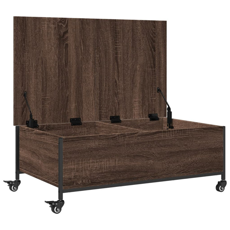 Table basse avec roulettes vidaXL, Chêne brun