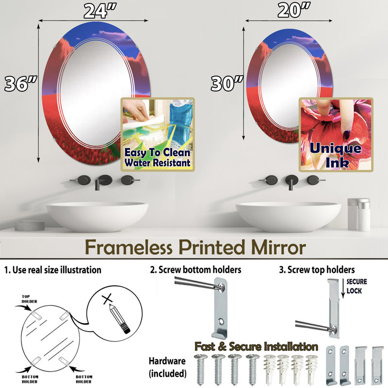 Miroir Woodmansee, 36 po x 24 po
