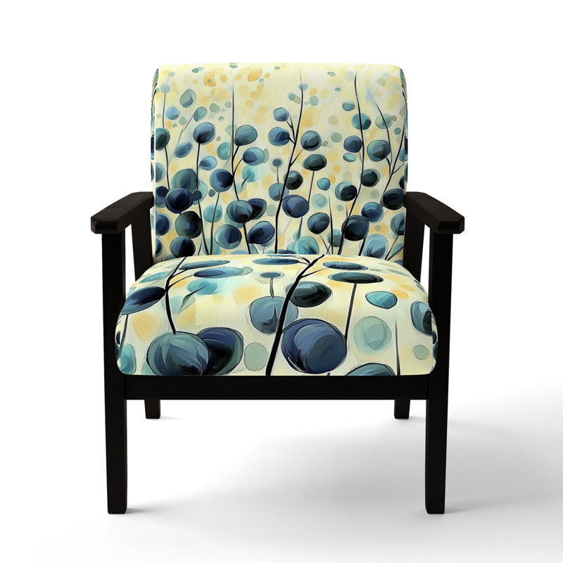 Chaise d'appoint en eucalyptus - Fauteuil Eucalyptus Garden In The Summer, Black Square Arms