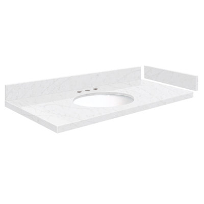 48.5 Single Vanity Top with 3 Faucet Holes -  Transolid, VT48.5x22-1OU-MWT-8