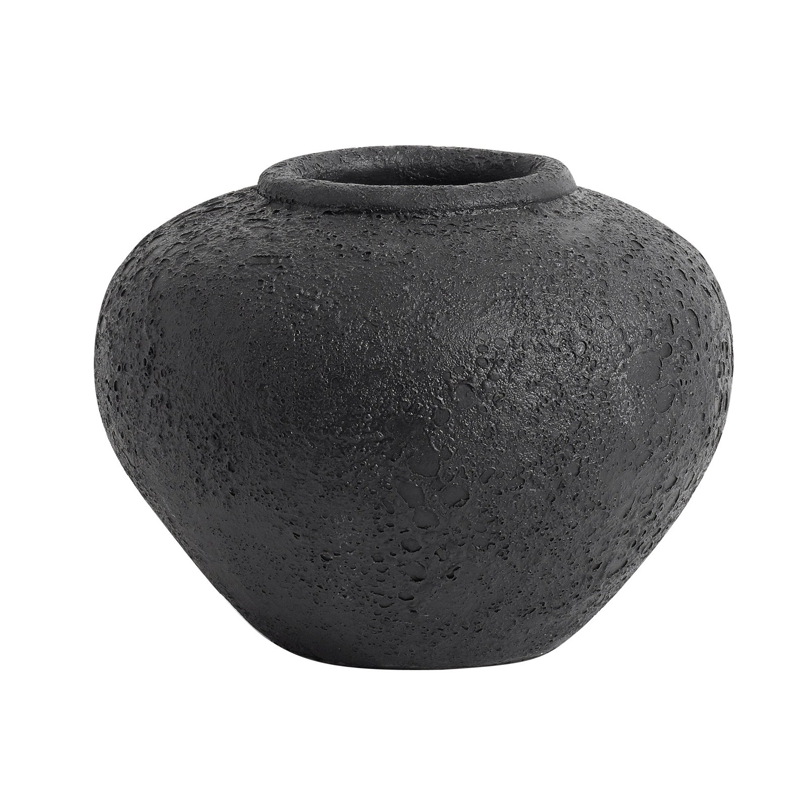 Carino Terracotta Floor Vase, Dark Gray, 7" H x 9.85" W x 9.85" D