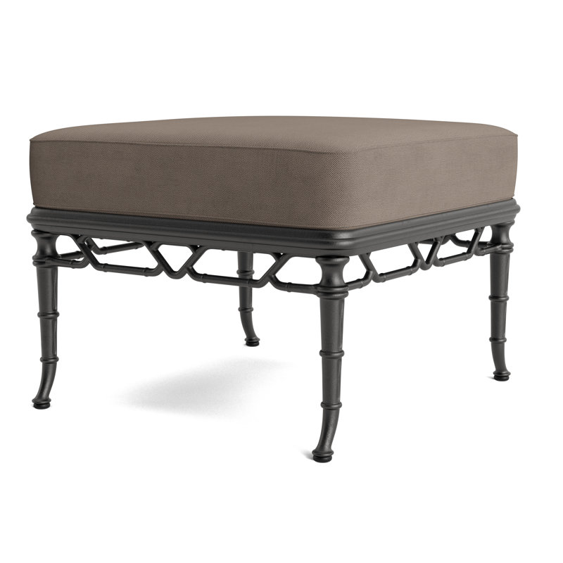 Calcutta Outdoor Ottoman, Textured Pewter, Fushion Clay