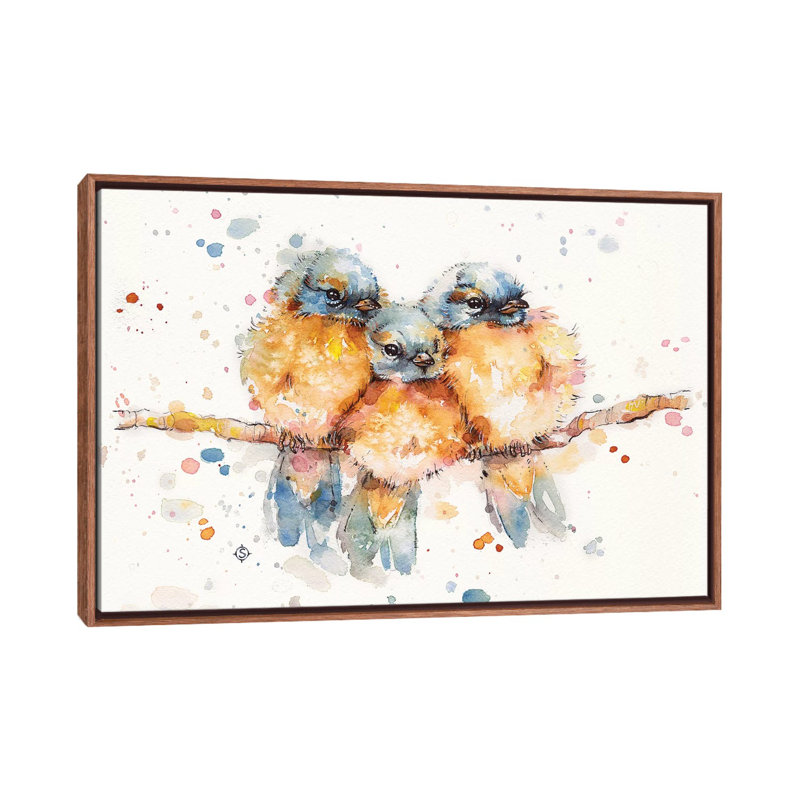 Petits oiseaux bleus par Sillier Than Sally - reproduction d'art, H 18 po x l 26 po x P 1,5 po