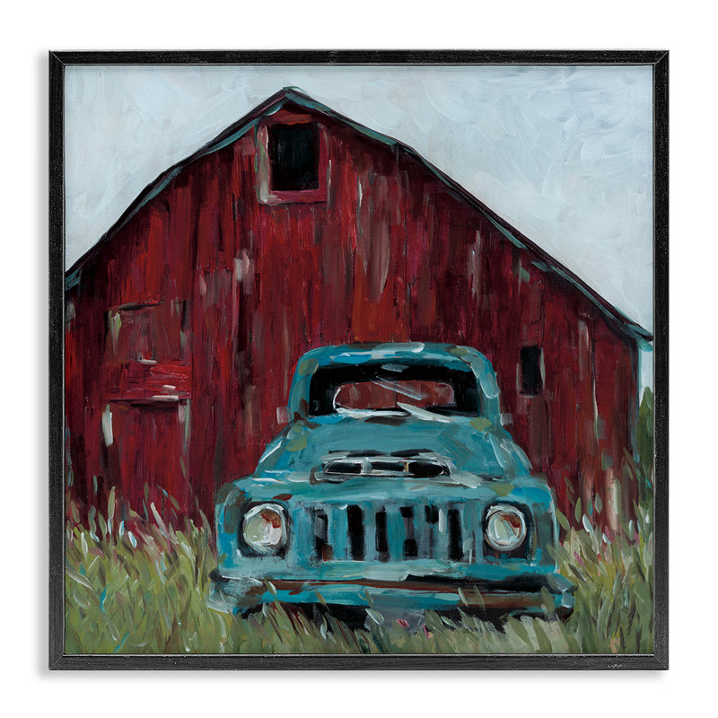 Camionnette encadrée, design par Wani Pasion, Giclée encadrée noir minuit, H 12 po x l 12 po