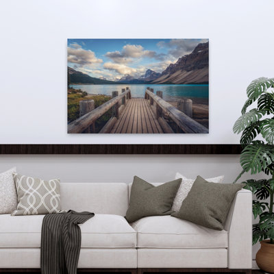 Art contemporain, paysage de montagne paisible et serein tranquille