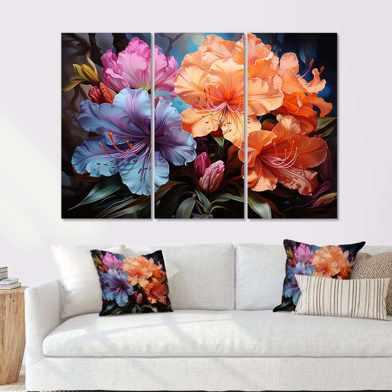 Burst Of Tropical Color Hibiscus II - Hibiscus Wall Art, ensemble de salon, H 40 po x l 60 po x P 1 po