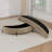 47.2" W Modern Half Moon-shaped Storage Ottoman With Metal Legs-694861932