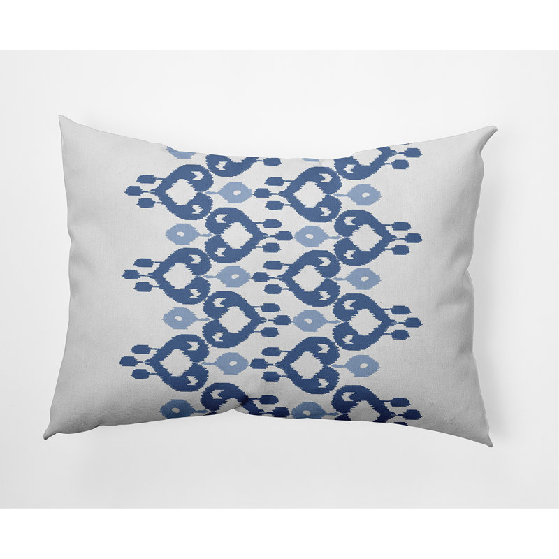 Geometric Outdoor Reversible Throw Pillow, Light Blue