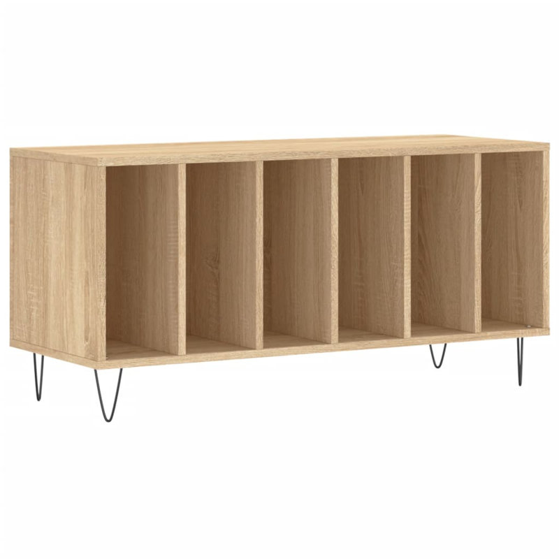 vidaXL Record Cabinet Engineered wood, Iron Medium Modern, Sonoma Oak