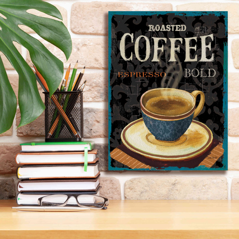 «Today's Coffee IV» par Lisa Audit, art mural sur toile, H 16 po x l 12 po x P 0,75 po