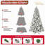 Arbre de Noël illuminé enneigé 6 pi avec 300 lumières UL blanc chaud, 779 pointes en PVC, fil à mémoire dépliable, assemblage facile et support en métal stable - décor des Fêtes enneigé-540913707-540913705