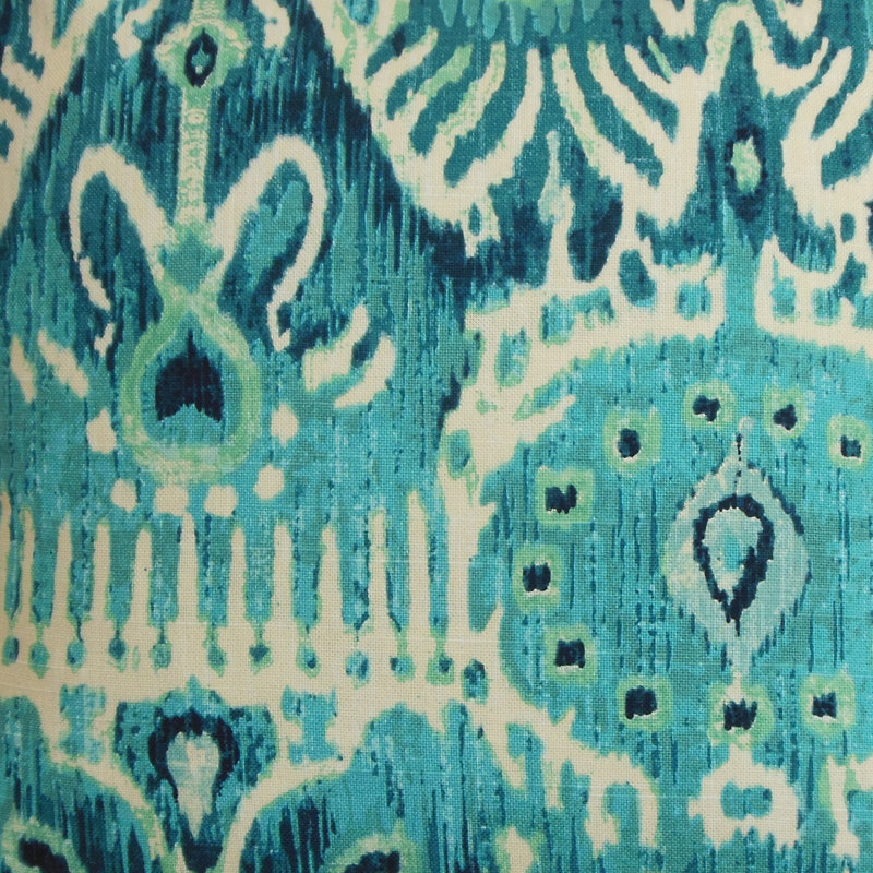 Ikat Cotton Reversible Throw Pillow, Blue, 24" H x 24" W