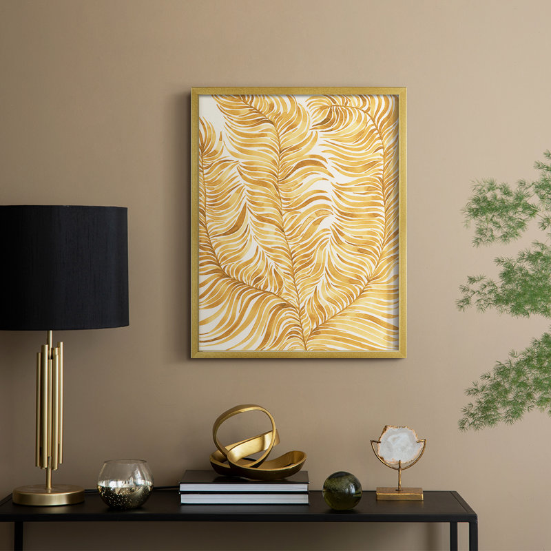 «Quiet Harmony IV», reproduction encadrée - bois massif, H 11 po x l 9 po, Doré