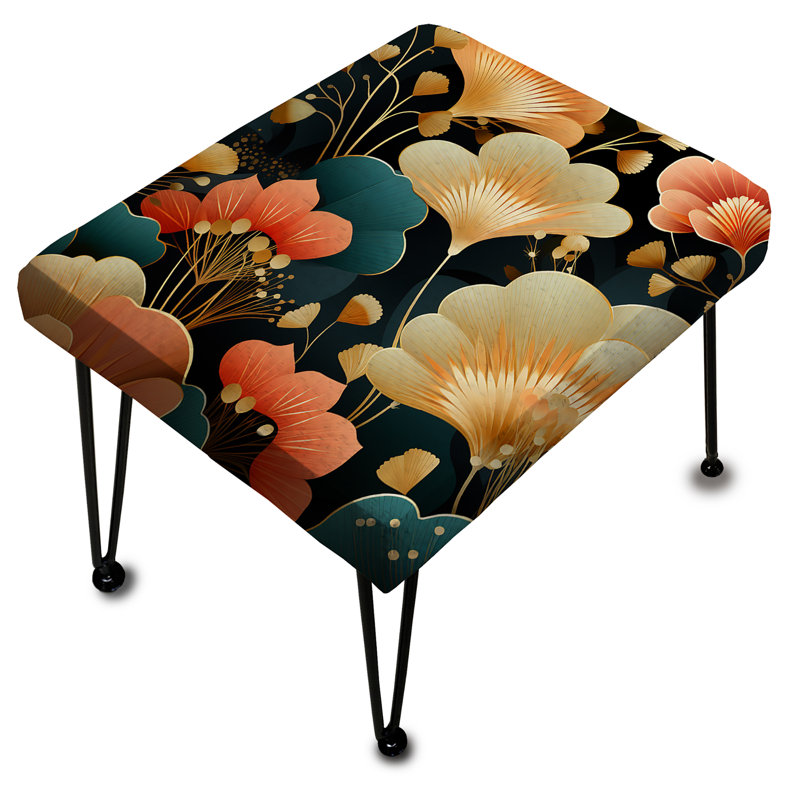 1950S Miami Deco Petal Splendor - Repose-pieds rectangulaire botanique