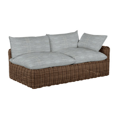 Montecito 75.25" Wide Outdoor Wicker Left Hand Facing Loveseat with Cushions