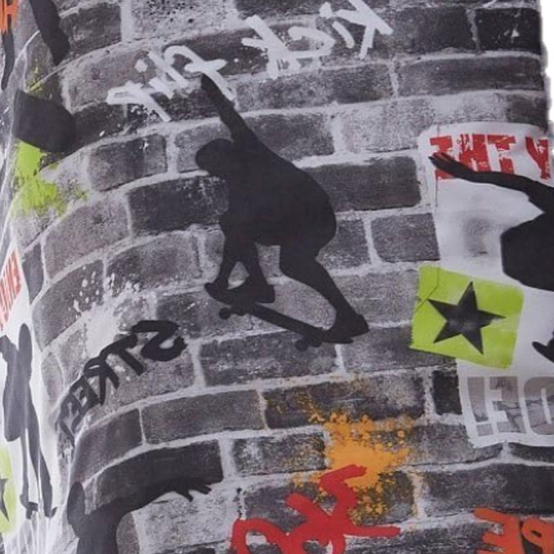 Skateboard Duvet Cover Set, Single - 1 Standard Pillowcase