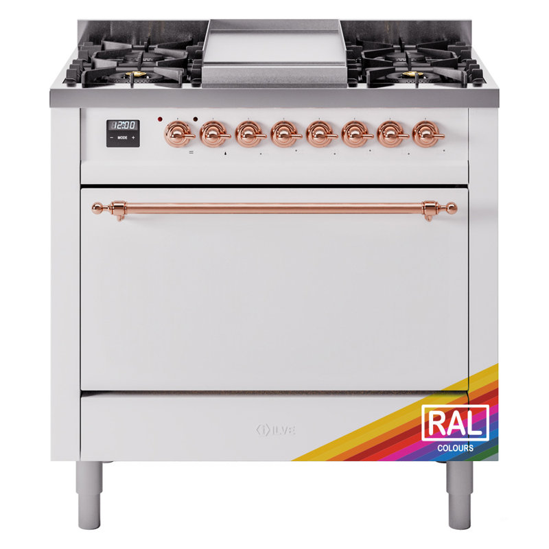 ILVE Nostalgie II 36 in Dual Fuel Range, Natural Gas, RAL/Copper