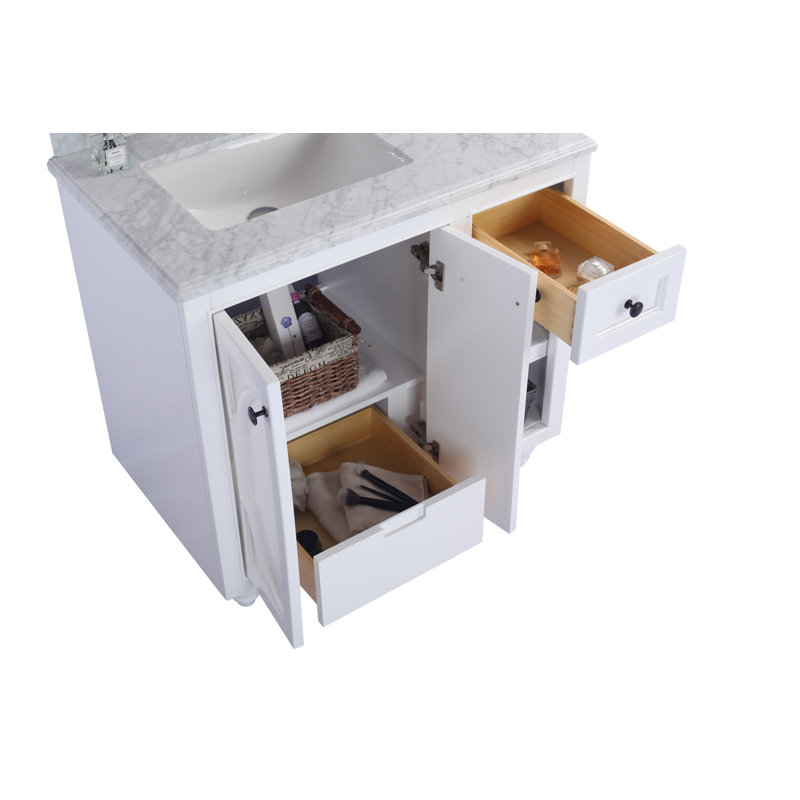 Ensemble de meuble-lavabo simple 36 po Mundy, Blanc, Noir mat
