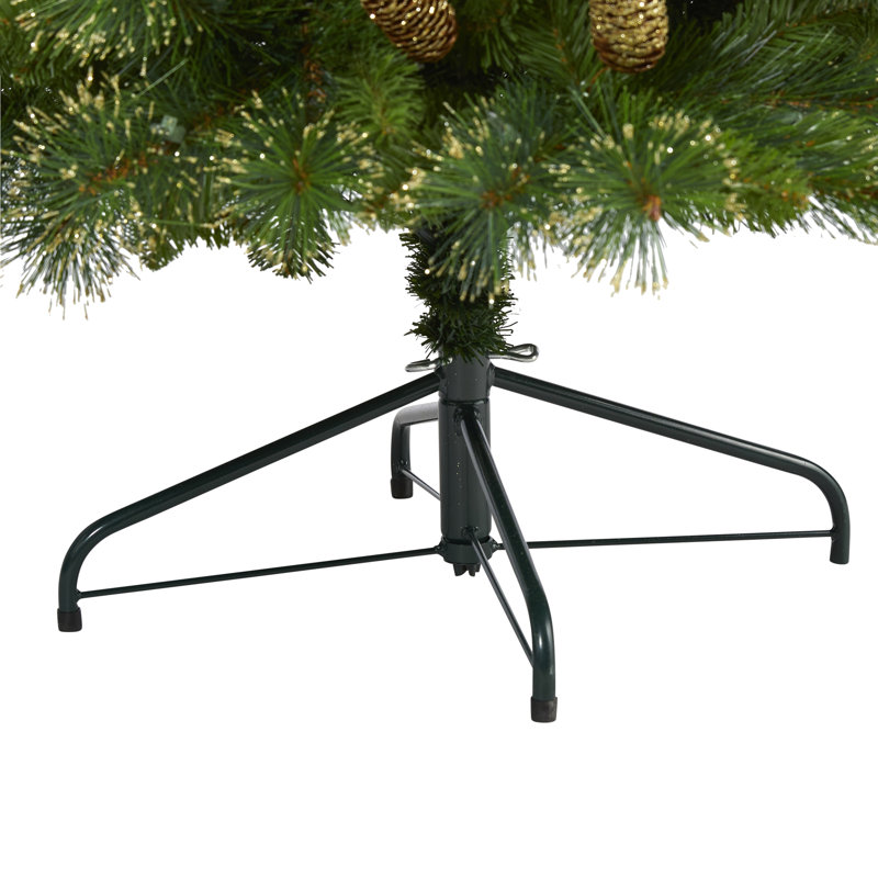 Arbre de Noël artificiel pin vert avec lumières claires, H 6 pi