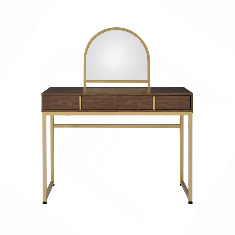 Bureau de coiffeuse avec miroir et plateau à bijoux