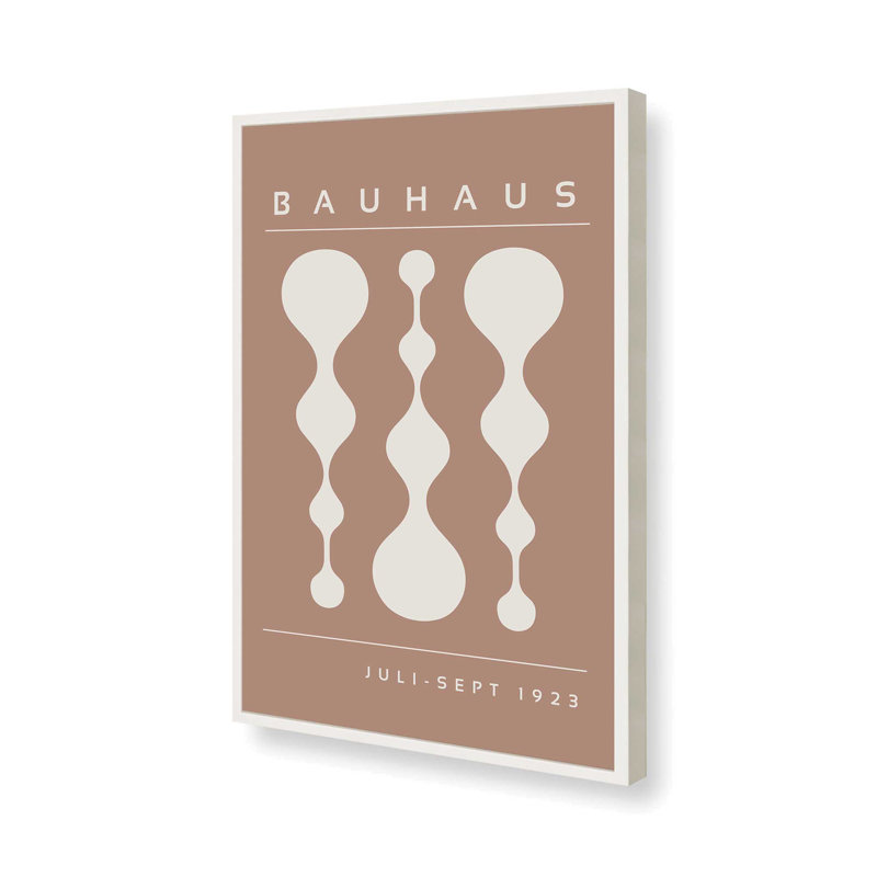 Affiche brune rétro Bauhaus II, H 37 po x l 25 po x P 1,25 po, Blanc opaque