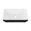 19"X12" White & Black Semi-Recessed Ceramic Bathroom Sink - Countertop Vessel Design