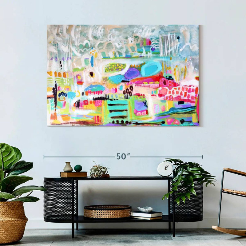 Avery Abstract Clouds Over City, 32" H x 48" W