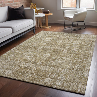 Premium Machine Washable Cerrito Brown Rug